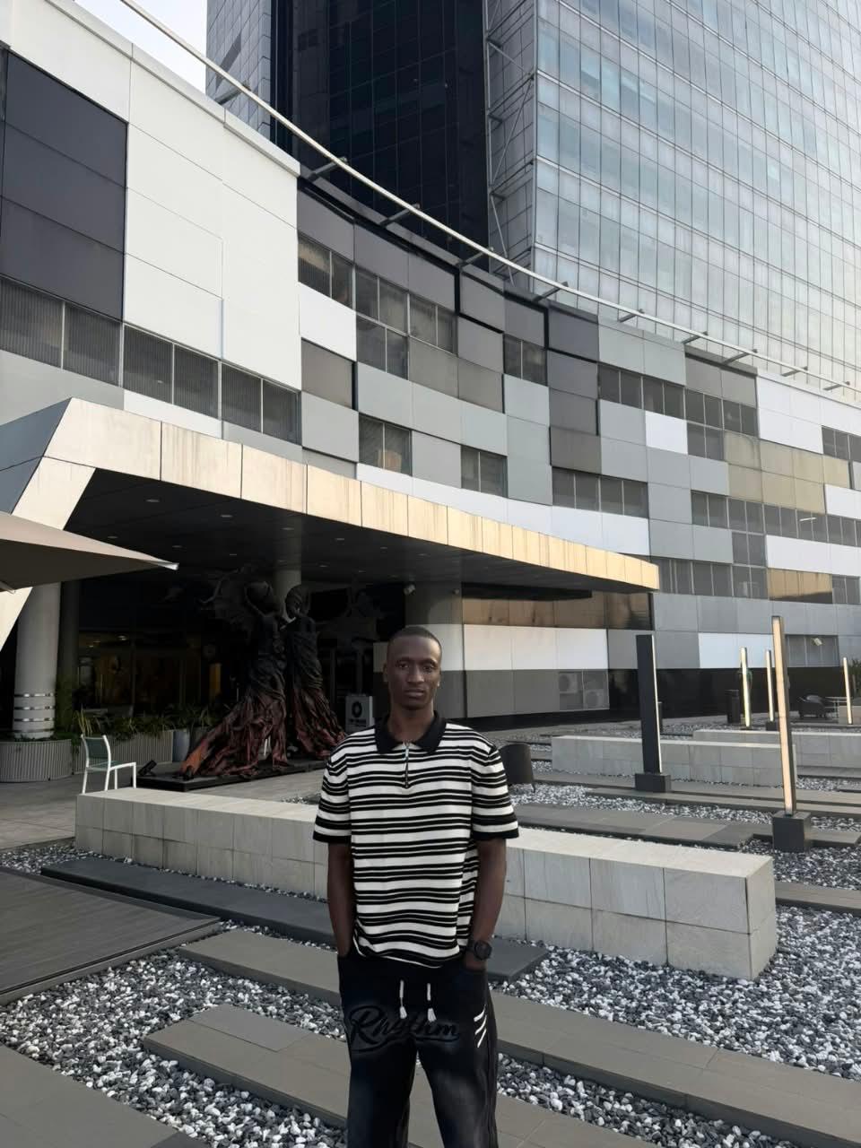 Divine outdoors among modern buildings